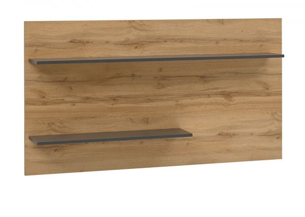Wandregal Center in Wotan Eiche und grau matt Wandpaneel fr Homeoffice und Bro 155 x 80 cm