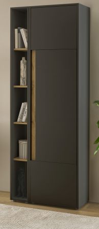 Aktenschrank Set Center in grau matt und Wotan Eiche Stauraumschrank und Regal fr Homeoffice 70 x 200 cm