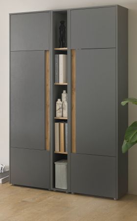 Aktenschrank Set Center in grau mit Wotan Eiche 2x Schrank mit Regal fr Bro und Homeoffice 120 x 200 cm