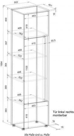 Aktenschrank Set Center in grau mit Wotan Eiche 3x Schrank und 2x Regal Bro und Homeoffice 190 x 200 cm