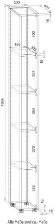 Aktenschrank Set Center in grau mit Wotan Eiche 3x Schrank und 2x Regal Bro und Homeoffice 190 x 200 cm