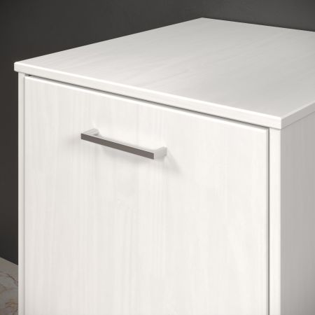 Schreibtisch Volterra in wei Massivholz Kiefer lackiert Kommode ausziehbar zum Laptoptisch fr Homeoffice 57 - 163 cm