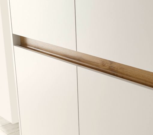 Wohnwand mit Sekretr Center in wei und Wotan Eiche Wohnkombination 4-teilig 370 cm