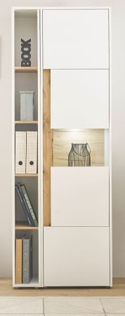 Aktenschrank Set Center in wei und Wotan Eiche Vitrine und Regal fr Homeoffice 70 x 200 cm