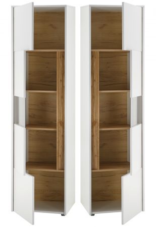 Aktenschrank Set Center in wei und Wotan Eiche Vitrine und Regal fr Homeoffice 70 x 200 cm