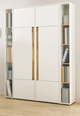 Aktenschrank Set Center in wei und Wotan Eiche 2 x Stauraumschrank und 2 x Regal fr Homeoffice 140 x 200 cm