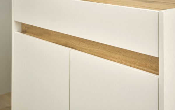 Brombel Set Center in wei und Wotan Eiche mit Schreibtisch, Kommode und Aktenregal fr Homeoffice
