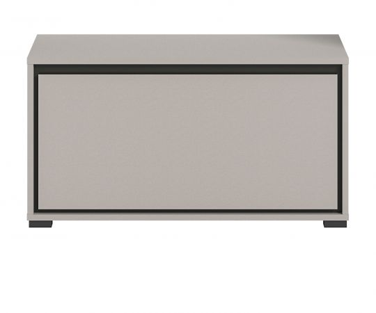 Garderobe Sitzbank Malik in grau und schwarz Flur Garderobenbank 85 x 45 cm, Soft-Close