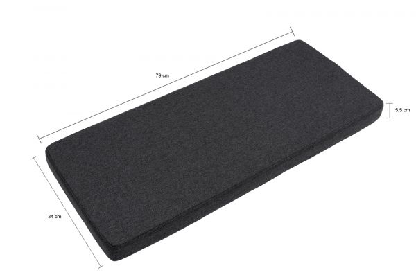 Garderobe Sitzbank Malik in grau und schwarz Flur Garderobenbank 85 x 45 cm, Soft-Close