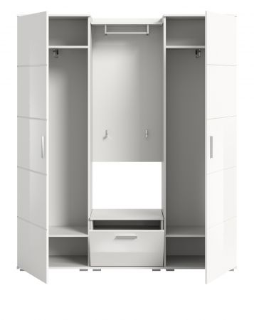 Garderobe Set 4-teilig Grazie in wei Hochglanz Garderobenkombination 165 x 191 cm