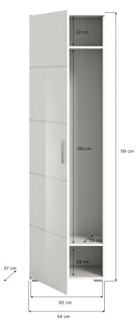 Garderobe Set 4-teilig Grazie in wei Hochglanz Garderobenkombination 165 x 191 cm
