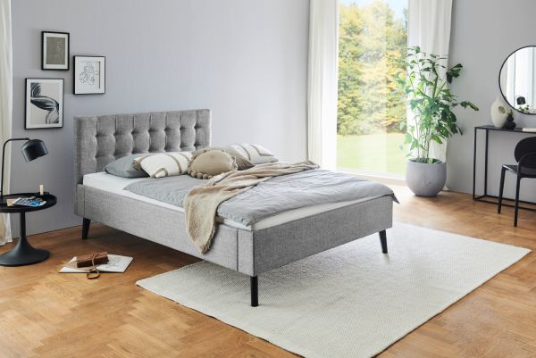 Polsterbett Area in grau Einzelbett Liegeflche 140 x 200 cm