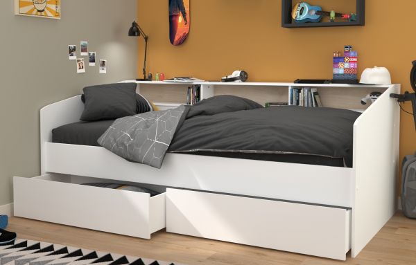Parisot Kinder- und Jugendzimmer Sleep43 in wei Komplett-Set 2-teilig mit Stauraumbett und Kleiderschrank