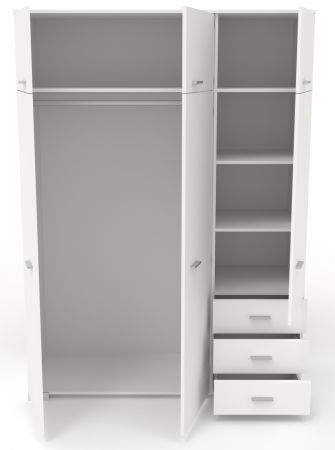 Parisot Kinder- und Jugendzimmer Sleep43 in wei Komplett-Set 2-teilig mit Stauraumbett und Kleiderschrank