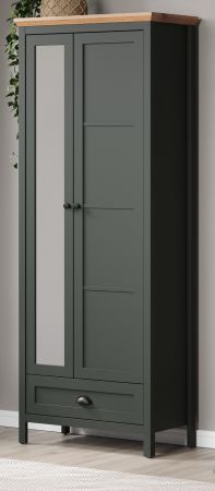 Garderobenschrank Stanton in grn und Evoke Eiche Landhaus Garderobe mit Spiegel 77 x 198 cm