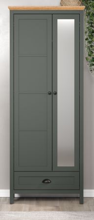 Garderobenschrank Stanton in grn und Evoke Eiche Landhaus Garderobe mit Spiegel 77 x 198 cm
