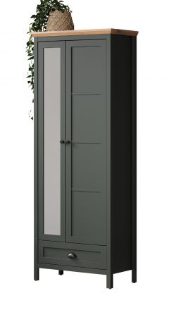 Garderobenschrank Stanton in grn und Evoke Eiche Landhaus Garderobe mit Spiegel 77 x 198 cm