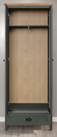 Garderobenschrank Stanton in grn und Evoke Eiche Landhaus Garderobe mit Spiegel 77 x 198 cm