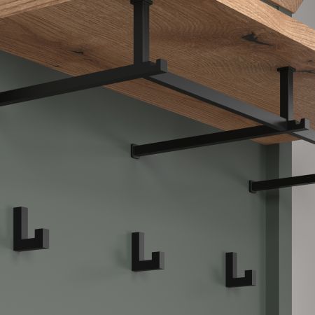 Garderobe Set 5-teilig Stanton in grn und Evoke Eiche Landhaus Garderobenkombination 261 x 198 cm