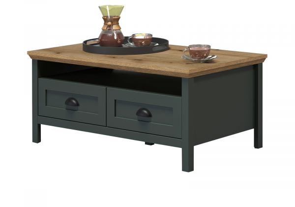 Couchtisch Stanton in grn und Evoke Eiche Landhaus Beistelltisch 101 x 60 cm