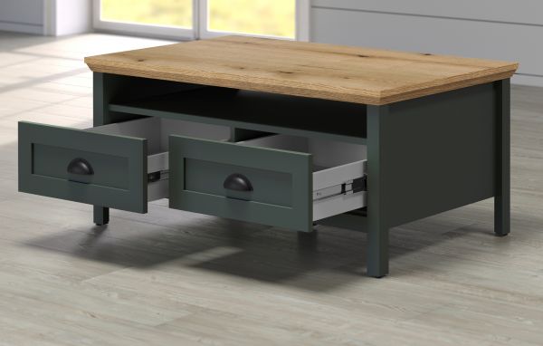 Couchtisch Stanton in grn und Evoke Eiche Landhaus Beistelltisch 101 x 60 cm