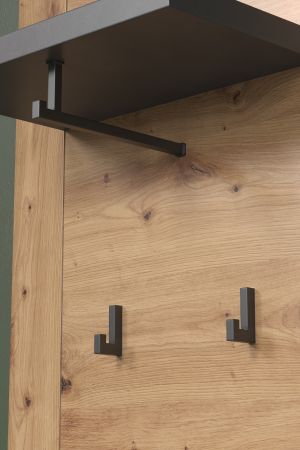 Garderobe Set 4-teilig Follow in Artisan Eiche und Matera grau Flur Garderobenkombination 270 x 199 cm