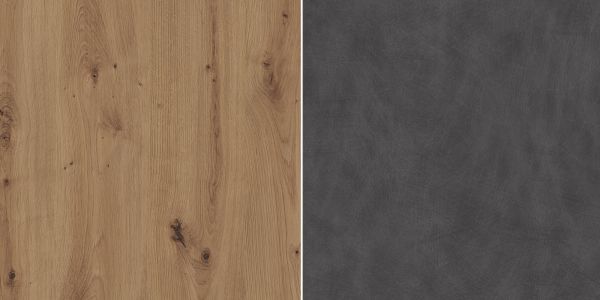 Couchtisch Follow in Artisan Eiche und Matera grau Beistelltisch mit Ablage 120 x 67 cm