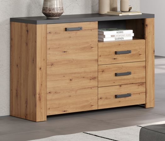 Sideboard Follow in Artisan Eiche und Matera grau Wohn- und Esszimmer Kommode 127 x 83 cm