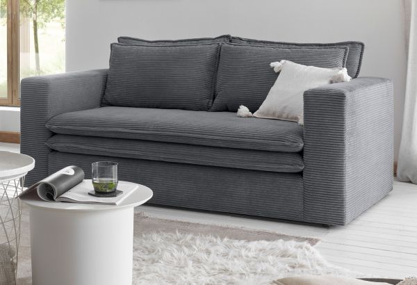 Sofa Pesaro in grau Webvelours Cord 180 cm