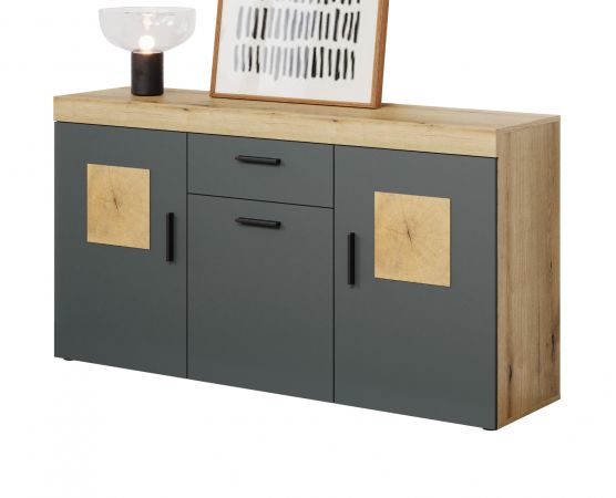 Sideboard Tyler in grau und Evoke Eiche Wohn- und Esszimmer Kommode 160 cm