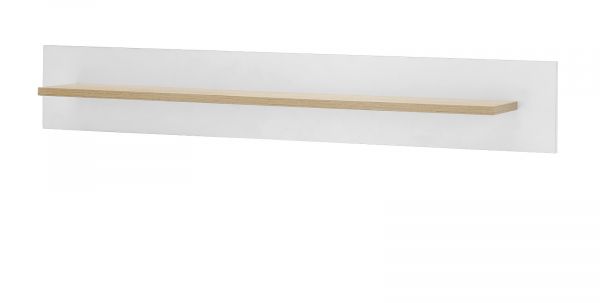 Wohnwand Isgard in wei matt und Scandi Eiche Wohnkombination skandinavisch 4-teilig 343 x 197 cm