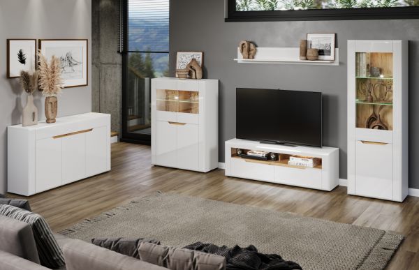 Wandboard Marlon in wei Hochglanz Wandregal 150 cm