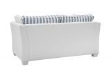 Sofa Hooge in creme und blau Landhaus Couch 2-Sitzer 160 cm inkl. 4 Kissen