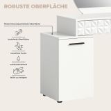 Schminktisch Relief in wei Hochglanz mit 3-D Struktur Kosmetiktisch mit Spiegel 117 cm