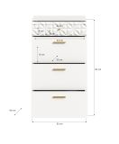 Kommode Relief in wei Hochglanz mit 3-D Struktur Schubladenkommode 53 x 92 cm