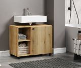 Waschbeckenunterschrank Bliss in Evoke Eiche Badschrank auf Rollen 80 cm