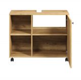 Waschbeckenunterschrank Bliss in Evoke Eiche Badschrank auf Rollen 80 cm