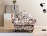 Sessel Elita in creme Landhaus Blumen Design Loungesessel 110 cm