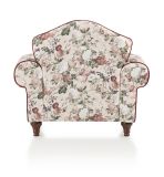 Sessel Elita in creme Landhaus Blumen Design Loungesessel 110 cm