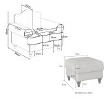 Sessel Set Elita in creme Landhaus Blumen Design Loungesessel inklusive Hocker