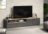 TV-Lowboard Esteban in grau und Evoke Eiche XL TV Unterteil 210 x 43 cm