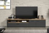 TV-Lowboard Esteban in grau und Evoke Eiche XL TV Unterteil 210 x 43 cm