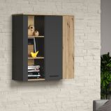 H�ngevitrine Esteban in grau und Evoke Eiche Vitrine h�ngend 90 x 99 cm