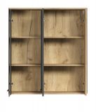 H�ngevitrine Esteban in grau und Evoke Eiche Vitrine h�ngend 90 x 99 cm