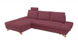 Ecksofa Skalm in bordeaux Velours Sofa mit Bettfunktion und Stauraum 284 cm