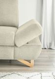 Ecksofa Skalm in beige Struktur-Stoff Sofa mit Bettfunktion und Stauraum 284 cm
