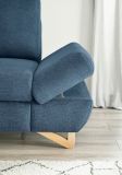 Ecksofa Skalm in blau Struktur-Stoff Sofa mit Bettfunktion und Stauraum 284 cm