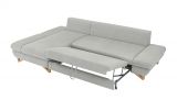 Ecksofa Skalm in hellgrau Struktur-Stoff Sofa mit Bettfunktion und Stauraum 284 cm
