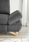 Ecksofa Skalm in grau Struktur-Stoff Sofa mit Bettfunktion und Stauraum 284 cm