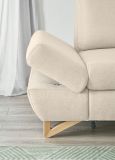 Ecksofa Skalm in creme Velours Sofa mit Bettfunktion und Stauraum 284 cm